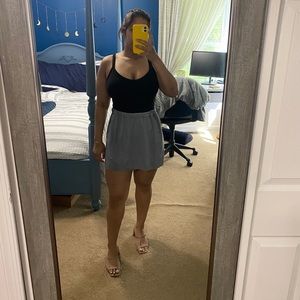 Kenzie Mini Gray Suede Skirt